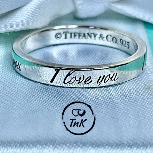 Tiffany & Co. Retired Notes "I Love You" Ring - Sterling Silver - Size 5.5 - Picture 2 of 16